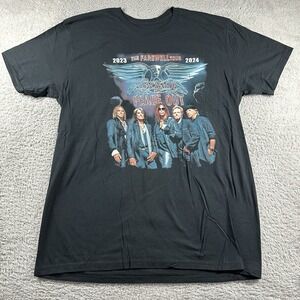 Aerosmith Farewell Tour Shirt Mens XL Black Double Sided Dates 23-24 Peace‎ Out